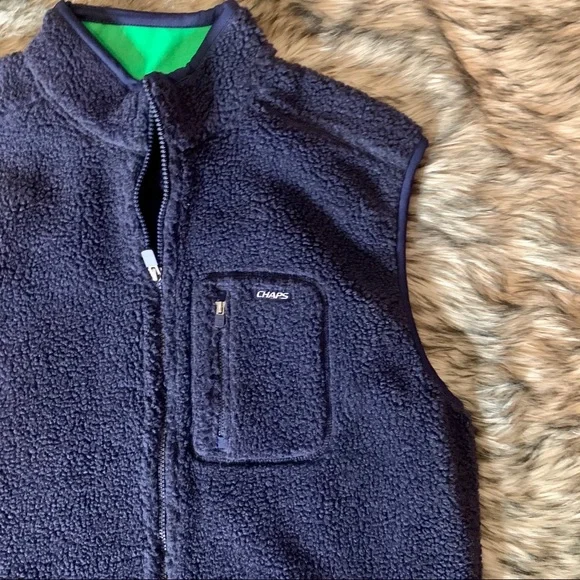 Retro Chaps Sport Active teddy Fleece Vest Blue - Picture 7 of 10